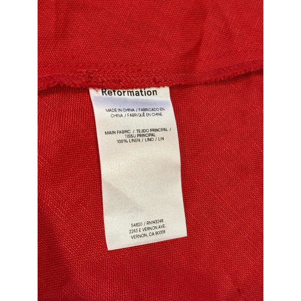 Reformation Bella Linen Skirt Size 6 Sun Dried Maxi Red - Picture 4 of 5